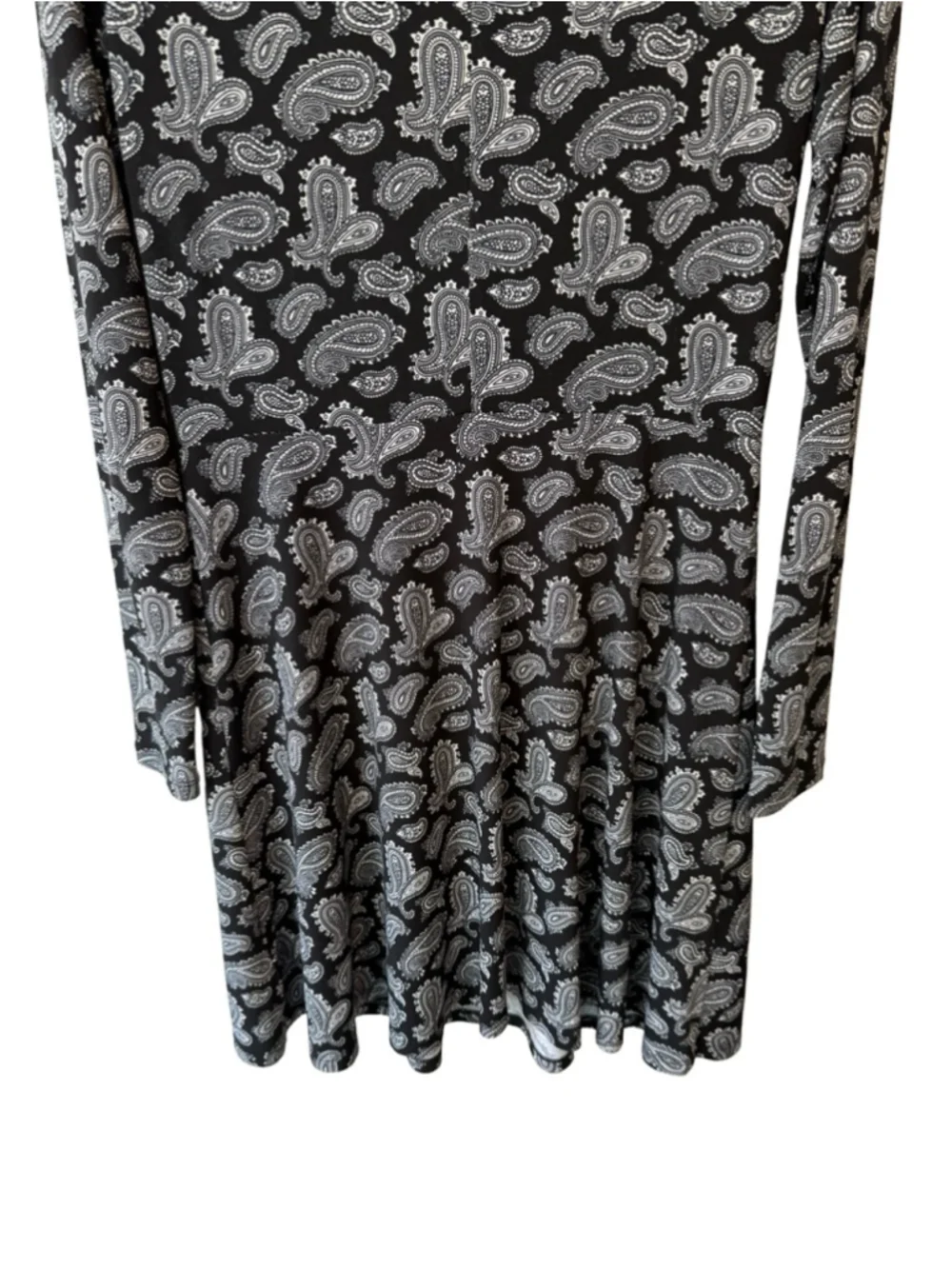 Michael Kors Black Paisley Long-Sleeve Mini Dress Size XS Classic Stretch Office